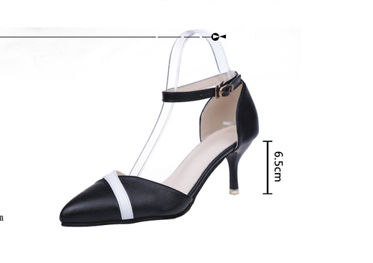 Zapatos de tacón alto puntiagudo con escote bajo para mujer - Image 9
