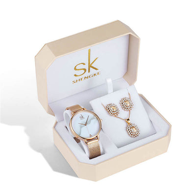 Conjunto de Joyería con Cristales: Reloj, Aretes y Collar - Image 13