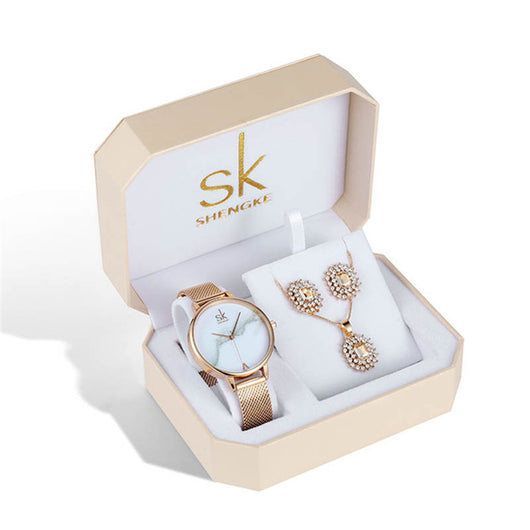 Conjunto de Joyería con Cristales: Reloj, Aretes y Collar - Image 13
