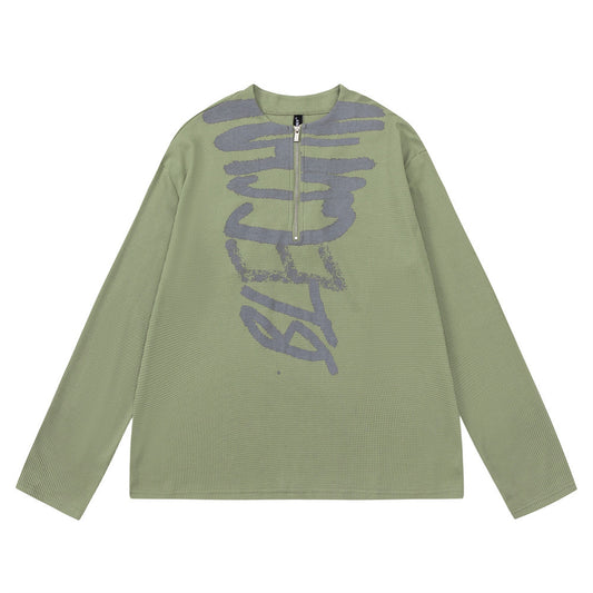 Playera Manga Larga Cuello Redondo Hombre Diseño Graffiti Abstracto