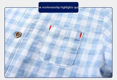 Camisa Infantil de Algodón Azul a Cuadros - Estilo Casual Cómodo - Image 10