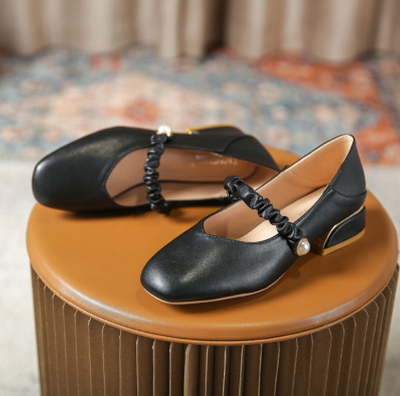 Zapatos Vintage Cuadrados con Tacón Grueso para Mujer - Image 4