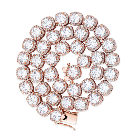 Collar Cuadrado Hip Hop con Circonitas Brillantes