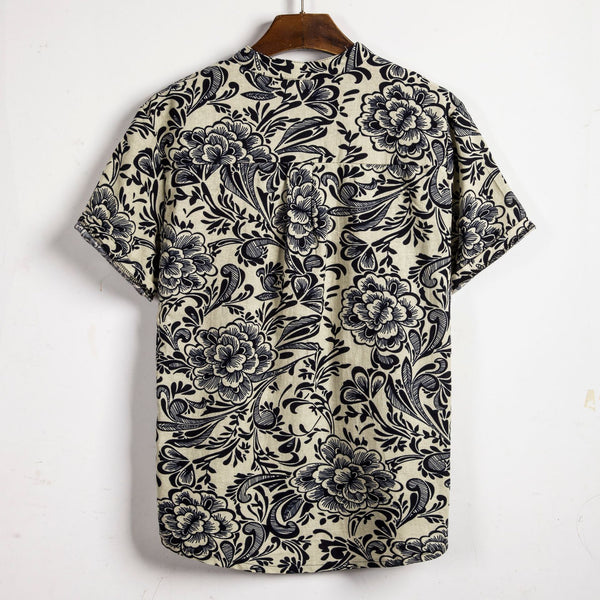 Camisa Floral Manga Corta para Hombre Talla Grande