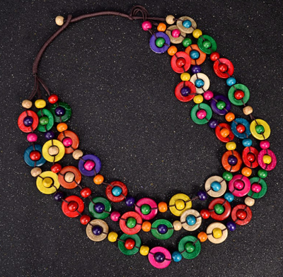 Collar Tejido de Concha de Coco Serie Café Multicapas - Accesorio de Playa - Image 6