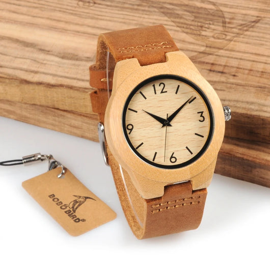 Reloj de Bambú con Cinturón de Cuero - Image 12
