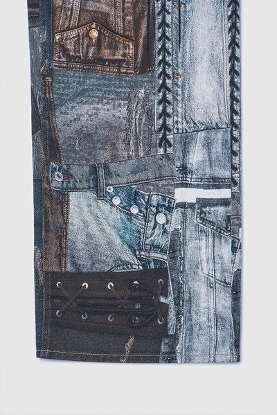 Jeans Vintage con Estampado Digital y Parches Estilo Urbano Americano - Image 12