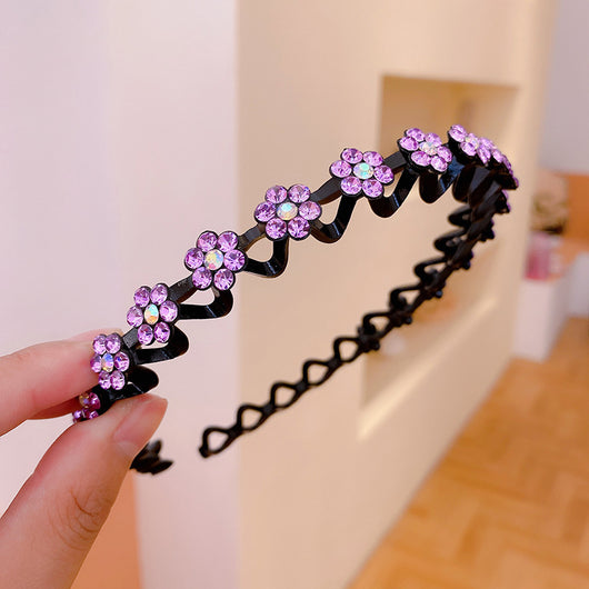 Diadema Fina con Rhinestones y Diseño Ondulado Antideslizante - Image 4