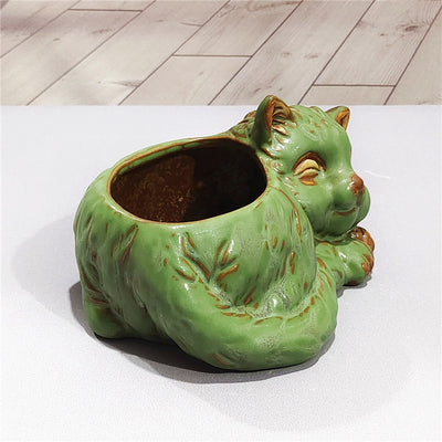 Maceta de Cerámica con Diseño de Gato Adorable para Suculentas y Flores - Image 12