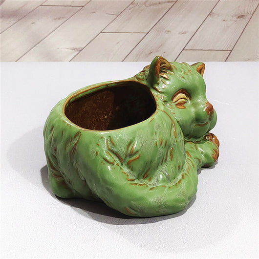 Maceta de Cerámica con Diseño de Gato Adorable para Suculentas y Flores - Image 12