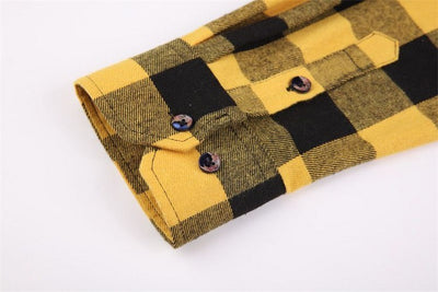 Camisa de Franela Cuadriculada Casual para Hombre con Bolsillos de Pecho - Image 16