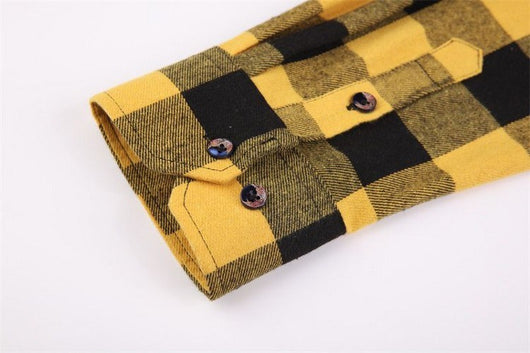 Camisa de Franela Cuadriculada Casual para Hombre con Bolsillos de Pecho - Image 16