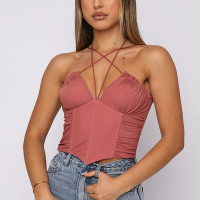 Blusa Tipo Camiseta con Pliegues Espiga y Escote Cruzado - Image 11