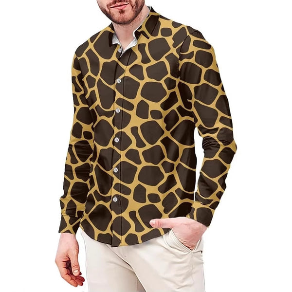 Camisa Manga Larga Estampado Leopardo para Hombre
