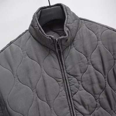 Chaqueta Retro Americana de Algodón con Cuello Tipo Polo y Diseño Rombo para Mujer - Image 4