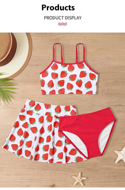 Traje de Baño Niña Tres Piezas con Falda Volantes - Modelos Medianos y Grandes - Image 7