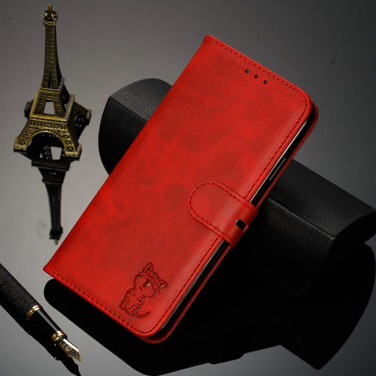 Funda Flip de Cuero para Gato Feliz - Image 12