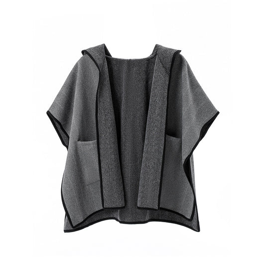 Poncho Capa Gris Reversible de Lana Doble Faz - Image 10