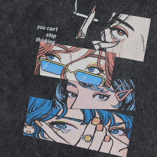 Playera Acolchada Retro Hip Hop Casual Manga Corta para Hombre - Image 2