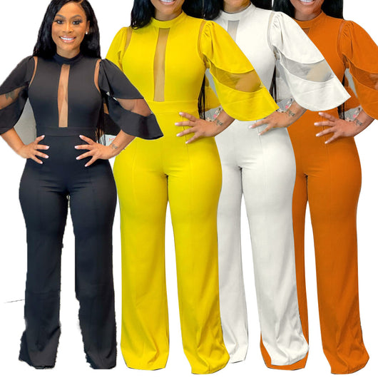 Pantalón Ancho Clásico de Cuello Oblicuo con Botones
