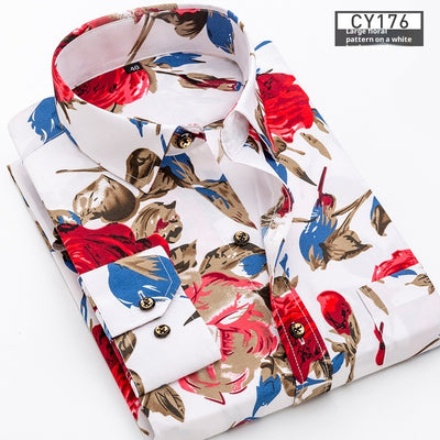 Camisa Estampada de Manga Larga Estilo Coreano para Hombre - Image 15