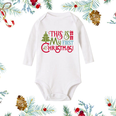 Mameluco Navideño Blanco de Manga Larga para Recién Nacido - Image 4