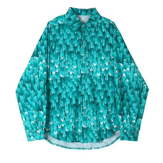 Camisa Floral Holgada con Solapa para Hombre - Image 5