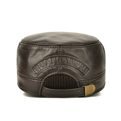Gorra de Cuero Genuino para Hombre con Protección de Oídos - Invierno y Otoño - Image 3
