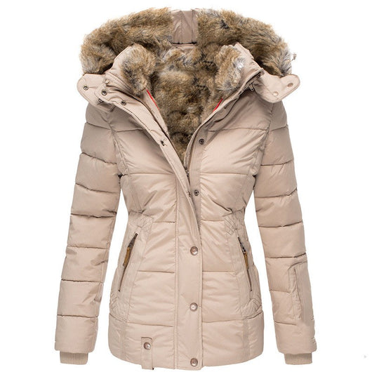 Abrigo Slim Fit de Algodón con Cuello de Piel - Image 5
