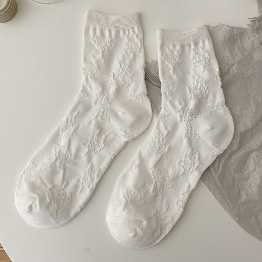 Calcetines Lolita de Encaje Blanco para Mujer - Tubo Medio Algodón - Image 31