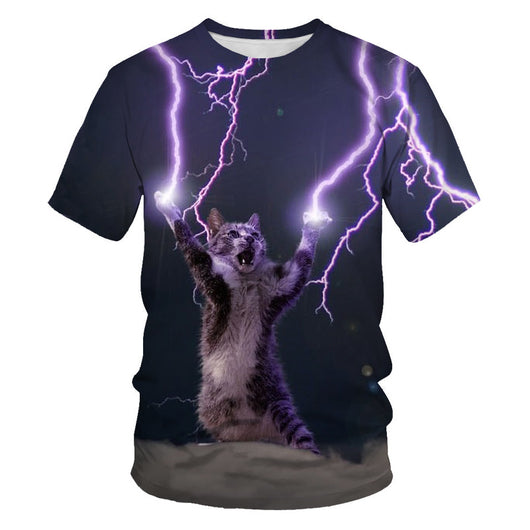 Playera Hombre Estampado Gatos 3D Impresión Digital - Image 9