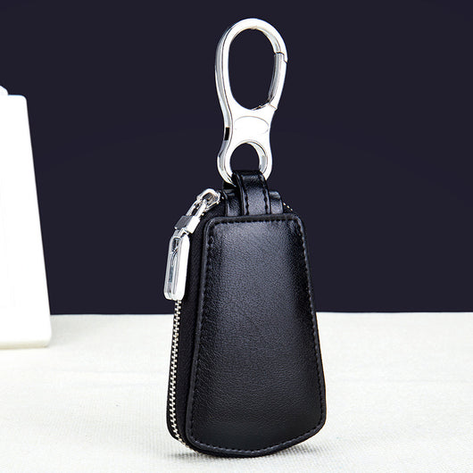 Estuche de Cuero para Llaves del Auto con Cierre y Cinta para Cintura