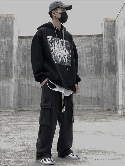 Pantalones de Buzo Tejidos Holgados con Bolsillos Grandes para Hombre - Image 5