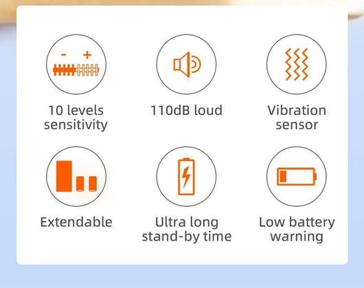 Detector de Vibración Inalámbrico con Control Remoto y Alarma Antirrobo - Image 17