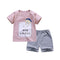 Conjunto Infantil de Algodón con Pantalón Corto para Niño