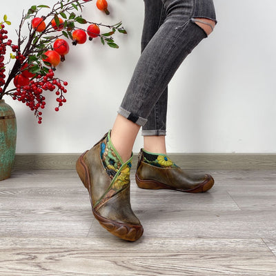 Botas de Cuero con Cuña y Cierre Trasero - Image 2