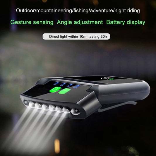 Linterna Frontal LED Inteligente con Sensor de Movimiento para Pesca, Ciclismo y Deportes
