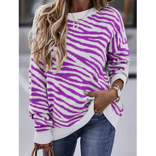 Blusa Estampada Tie-Dye a Rayas Manga Larga para Mujer