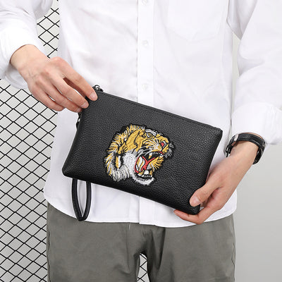 Cartera Clutch con Bordado de Cabeza de Tigre para Hombre - Image 11