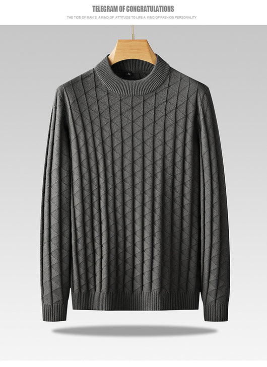 Suéter Tejido Oversize para Hombre Talla Grande Cuello Redondo - Image 11