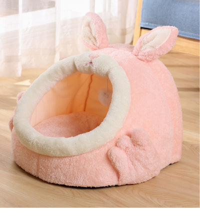 Cama Gatito Cerrada Rosa Conejo Gritón - Casa para Gatos Otoño Invierno - Image 13
