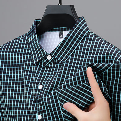 Camisa de Cuadros Manga Larga para Hombre - Primavera y Otoño - Image 8