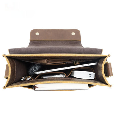 Bolsa Crossbody de Cuero Genuino para Hombre, Estilo Vintage Retro - Image 4