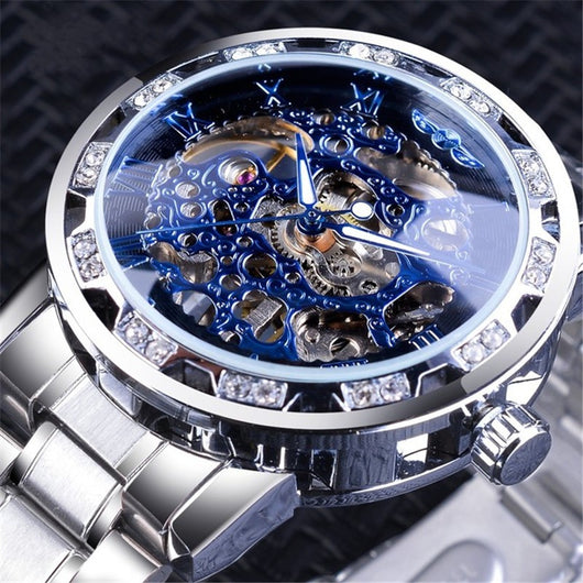 Reloj Mecánico Hueco con Cristales Brillantes - Image 14