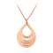Colar Personalizado com Pingente Feminino em Aço Inoxidável com 3 Gotas D'água Gravadas para Presente Personalizado Ouro Rosê