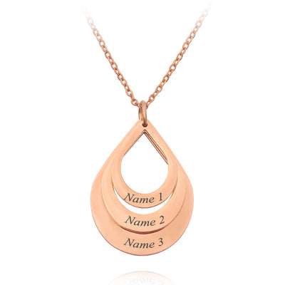 Collar Colgante de Acero Inoxidable Personalizado con Grabado de 3 Gotas de Agua y Nombre para Mujeres - Image 18