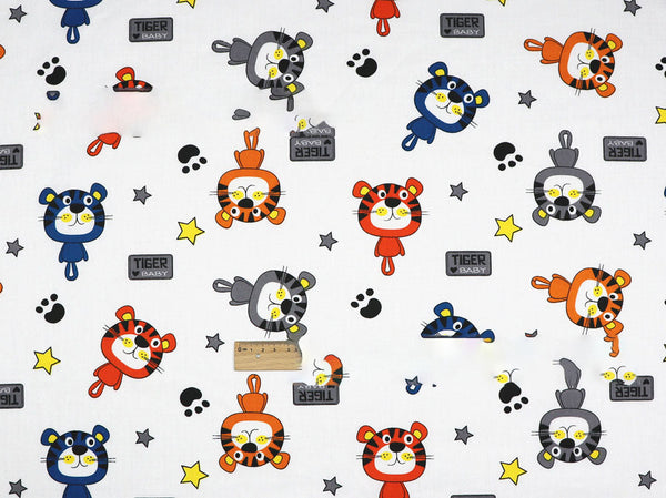 Tela Twill de Algodón Ecológico Little Tiger con Estampado Natural - Image 3