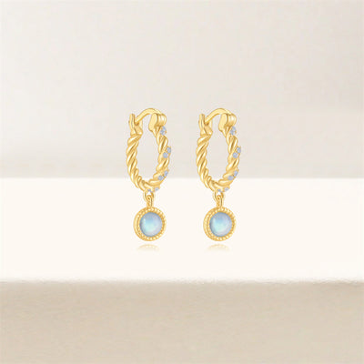 Aretes de Plata Esterlina S925 con Ópalo Azul y Diamantes - Diseño Europeo - Image 12