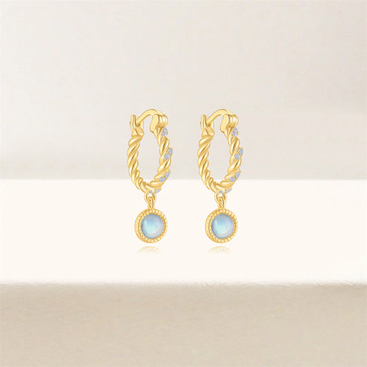 Aretes de Plata Esterlina S925 con Ópalo Azul y Diamantes - Diseño Europeo - Image 12