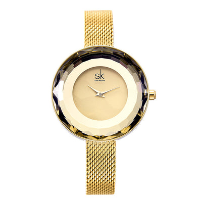 Reloj de Dama con Correa de Malla y Cristal Mineral - Image 13
